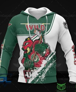 Sporty Minnesota Wild Nhl Bear 3D Hoodie Zip Hoodie