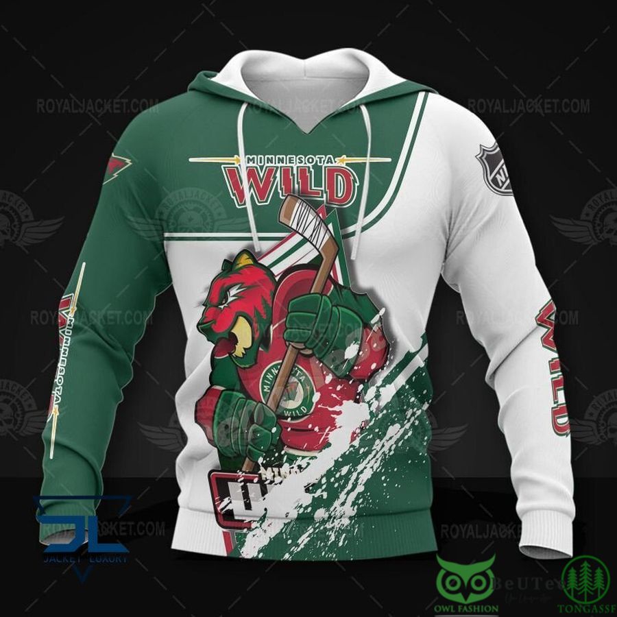 Sporty Minnesota Wild Nhl Bear 3D Hoodie Zip Hoodie
