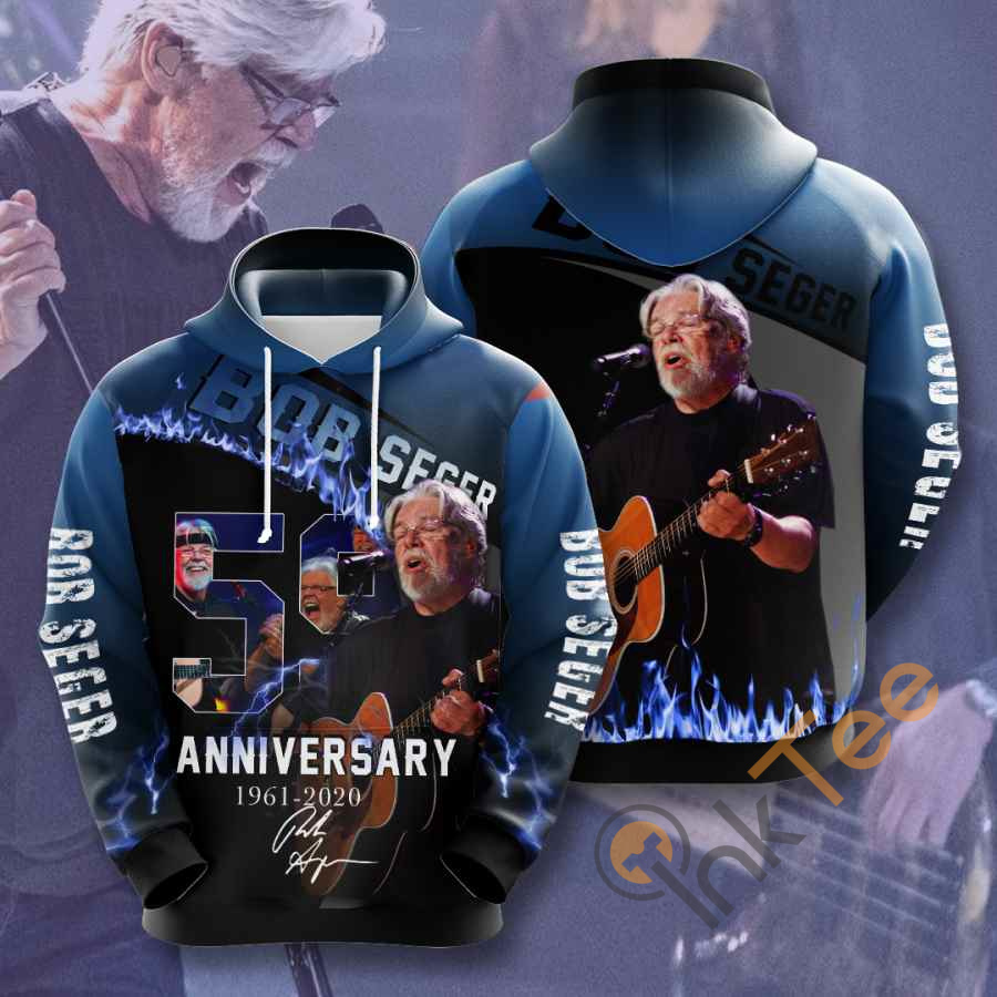 Sporty Rock & Roll Inspired Bob Seger All Over Print 3D Hoodie