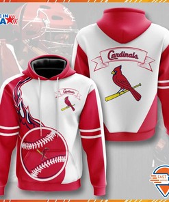St. Louis Cardinals Flame Balls Premium Hoodie With Custom All Over Print Design S-5Xl