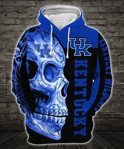 Stand Out In Crowds With Kentucky Wildcats Skull Art 3D Hoodie - Perfect Gifts For Fans