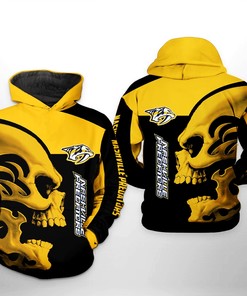 Stand Out With Nashville Predators Nhl Skull 3D All Over Print Hoodie With Zip Up