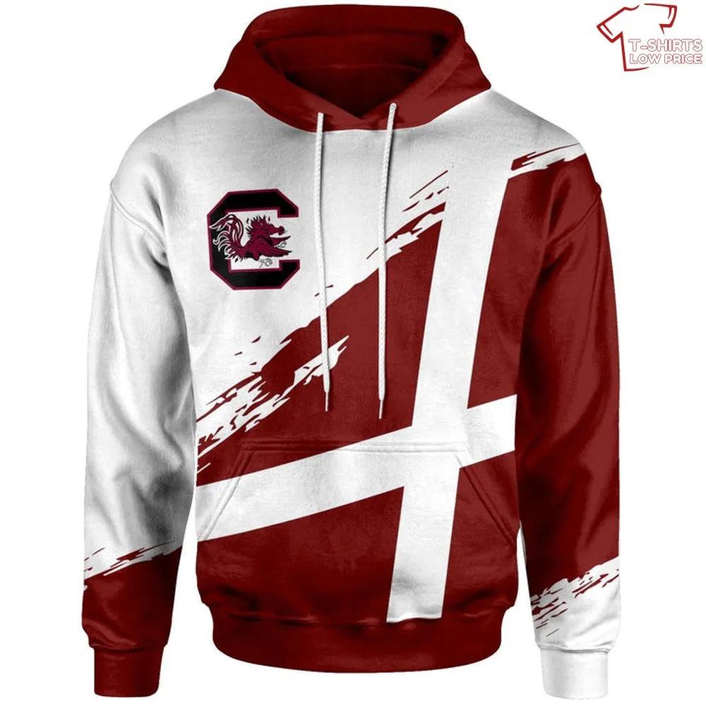 Stand Out With The South Carolina Gamecocks Red And White All Over Print 3D Hoodie