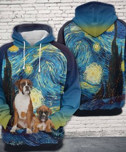 Starry Night Boxer 3D Hoodie - Custom All Over Print Hoodie Women