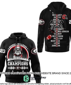 State Georgia Bulldogs Circle Logo 2023 Champions 3D Hoodie, Officially Licensed