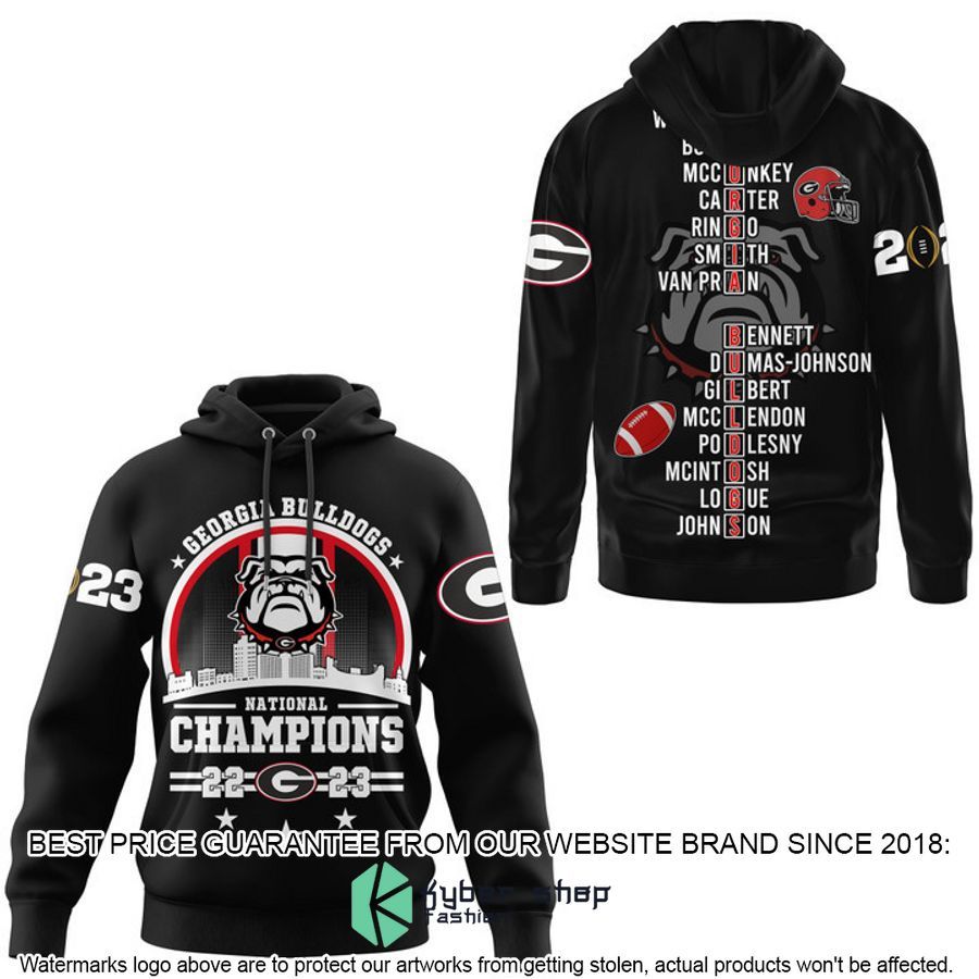 State Georgia Bulldogs Circle Logo 2023 Champions 3D Hoodie, Officially Licensed