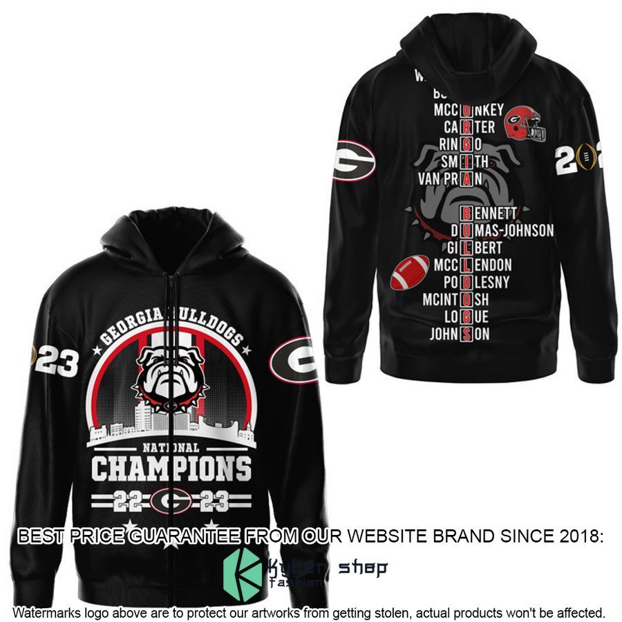 State Georgia Bulldogs Circle Logo 2023 Champions 3D Hoodie, Officially Licensed