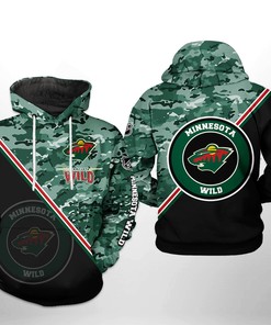 Stay Camouflaged With Minnesota Wild Nhl Camo Team 3D All Over Print Zip Up Hoodie