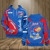 Stay Stylish And Warm With Kansas Jayhawks 3D Zip Hoodie - Customizable