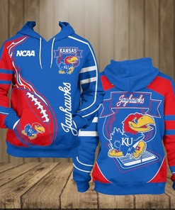 Stay Stylish And Warm With Kansas Jayhawks 3D Zip Hoodie - Customizable