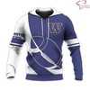 Stay Stylish With The Purple And White Washington Huskies 3D All Over Print Hoodie