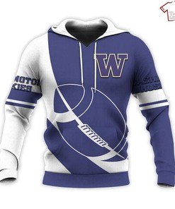 Stay Stylish With The Purple And White Washington Huskies 3D All Over Print Hoodie