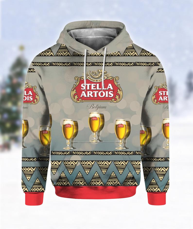 Stella Artois Beer Hoodie - 3D All Over Print Custom