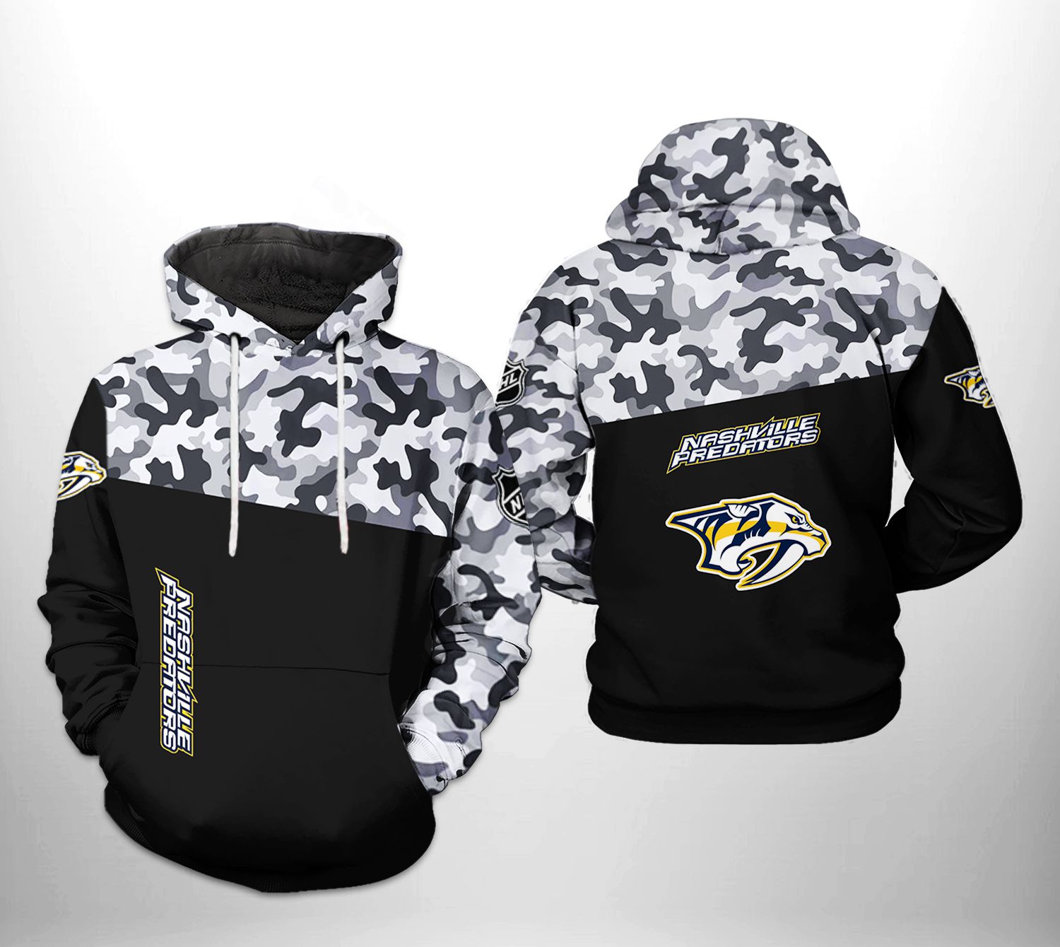 Stylish And Edgy Personalized Nashville Predators Nhl Skull 3D All Over Print Hoodie With Zip Up