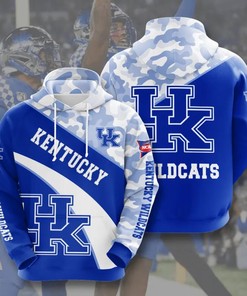 Support The Team With Kentucky Wildcats Camo Football 3D Hoodie - Cool Kentucky Wildcats Gifts