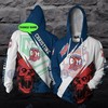 Sydney Roosters Nrl Skull Custom Name All Over Printed Dragon 3D Hoodie