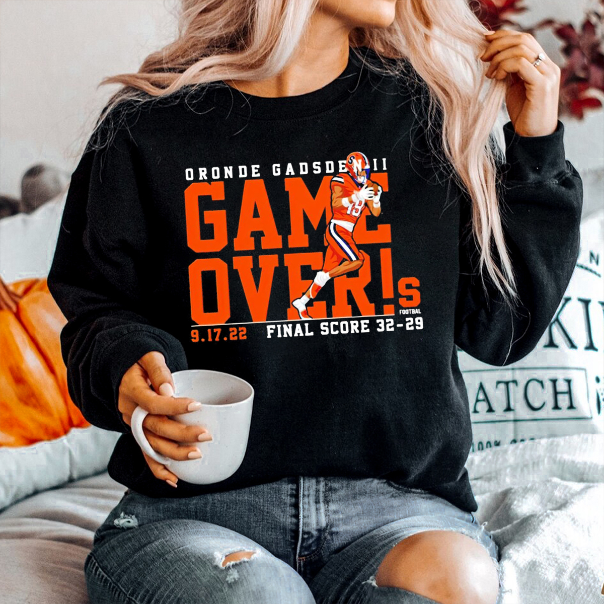 Syracuse Orange Oronde Gadsden II Game Over 9 17 22 Final Score 32-29 T-Shirt - Commemorate Syracuse Football Victory
