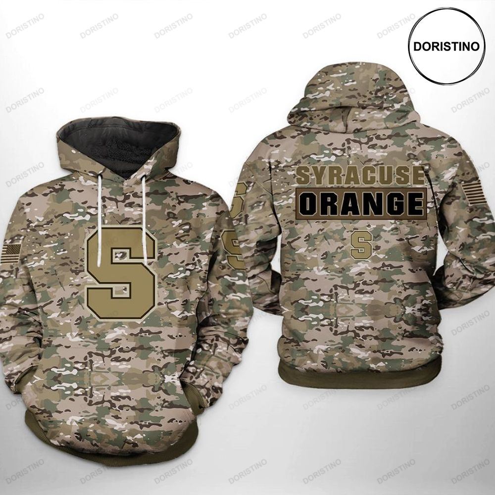 Syracuse Orange Us Flag Camo Veteran 3D Hoodie - Limited Edition