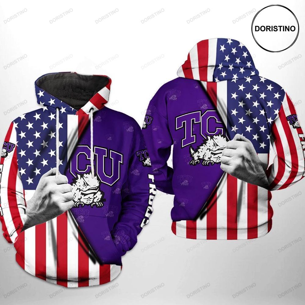 Tcu Horned Frogs Us Flag Limited Edition 3D Hoodie - Ncaa Fans