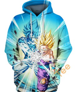 Team Up With Son Goku And Son Gohan Kamehameha 3D Hoodie For Dragon Ball Fans