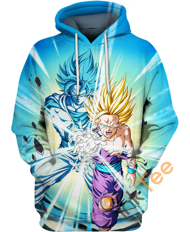Team Up With Son Goku And Son Gohan Kamehameha 3D Hoodie For Dragon Ball Fans