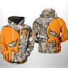 Tennessee Volunteers Camo Veteran Hunting Punisher Skull 3D Hoodie - Volunteer Fans Gift