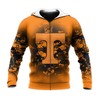 Tennessee Volunteers Custom Text Number Orange Black Zip Up Unisex 3D All Over Print Hoodie, Ncaa Zip Up Hoodie