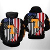 Tennessee Volunteers Distressed American Flag 3D Hoodie - Volunteer Fans Gifts
