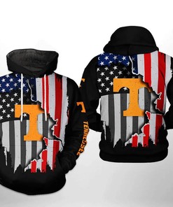 Tennessee Volunteers Distressed American Flag 3D Hoodie - Volunteer Fans Gifts
