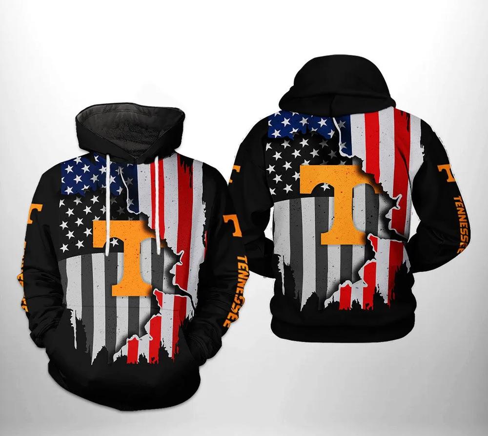 Tennessee Volunteers Distressed American Flag 3D Hoodie - Volunteer Fans Gifts