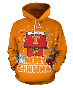 Tennessee Volunteers Merry Christmas Snow 3D Hoodie - Volunteer Fans Holiday Gift