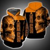 Tennessee Volunteers Skull 3D Hoodie College Baseball Apparel - 3D Hoodies With Zippers