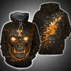 Tennessee Volunteers Skull Fire Eyes Art 3D Hoodie Ncaa Gifts - Men'S All Over Print 3D Hoodie