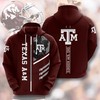 Texas A&M Aggies Gig 'Em Aggies Football 3D Hoodie Texas A&M Aggies Christmas Gifts - Men'S All Over Print 3D Hoodie