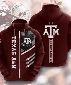 Texas A&M Aggies Gig 'Em Aggies Football 3D Hoodie Texas A&M Aggies Christmas Gifts - Men'S All Over Print 3D Hoodie
