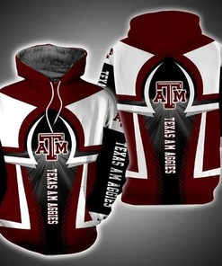 Texas A&M Aggies Logo Football 3D Hoodie College Gifts - Men'S 3D Graphic Hoodies