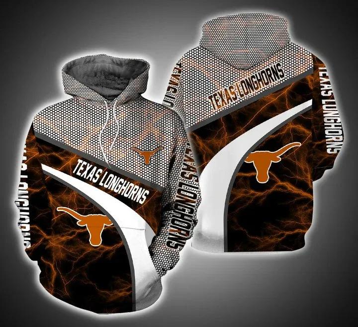 Texas Longhorns Armor Thunder 3D Hoodie Ncaa Cheer Gifts - Men'S All Over Print 3D Hoodie