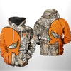 Texas Longhorns Camo Veteran Hunting And Punisher Skull 3D Hoodie Texas Longhorns Gift Ideas For Him