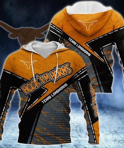 Texas Longhorns Hook 'Em Horns Distressed 3D Hoodie Gifts For Texas Longhorns Fans - All Over Print Zip Up Hoodie Men