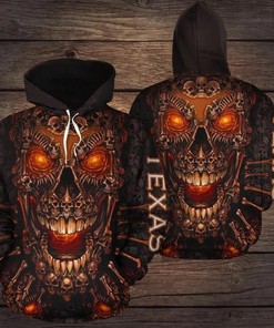 Texas Longhorns Kings Skull Art For Fan 3D Hoodie College Baseball Apparel - 3D Printed Hoodies