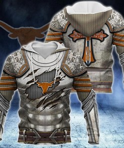 Texas Longhorns Knights Templar Armor We Are Family 3D Hoodie Texas Longhorns Gift Ideas For Him - Custom 3D Hoodies