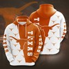 Texas Longhorns Many Logo Football For Fan 3D Hoodie Ncaa Basketball Gifts - Men'S 3D Graphic Hoodies