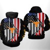 Texas Longhorns With Flag American Distressed 3D Hoodie Texas Longhorns Gifts For Her - All Over Print Hoodies For Women
