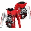 Texas Tech Red Raiders Jack Skellington And Zero 3D Hoodie Texas Tech Red Raiders Fans Gift