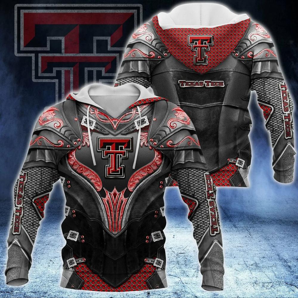 Texas Tech Red Raiders Knights Templar Armor, We Are Family 3D Hoodie Texas Tech Red Raiders Gift Ideas For Him