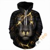 The King Of Beasts Roars On With The Black Lion Epic Animals 3D Hoodie