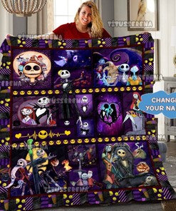 The Nightmare Before Christmas Blanket - Jack Skellington and Sally Love Quilt Gift