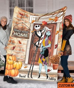 The Nightmare Before Christmas Blanket - Personalized Jack Skellington Fall Pumpkin