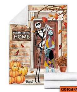 The Nightmare Before Christmas Blanket - Personalized Jack Skellington Fall Pumpkin