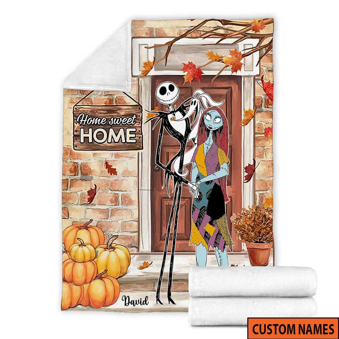 The Nightmare Before Christmas Blanket - Personalized Jack Skellington Fall Pumpkin